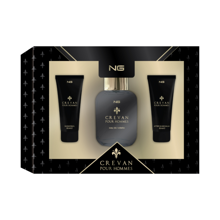 NG Perfumes Crevan EDT pánska 100 ml + sprchový gél 50 ml + balzám po holení 50 ml darčeková sada