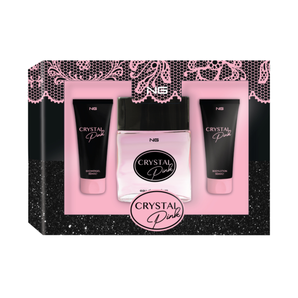 NG Perfumes Crystal Pink EDP dámska 100 ml + sprchový gél 50 ml + telové mlieko 50 ml darčeková sada